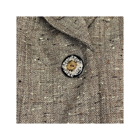 Coldwater Creek Tweed Brown Blazer One Button Jacket W/Pockets Women’s Size 6P - Picture 9 of 9